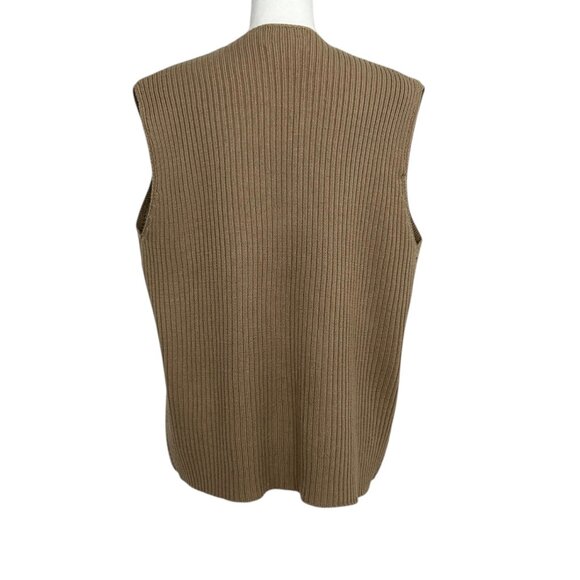 Bonnie Lee Vintage Suede Crochet Boho Western Open Front Knit Sweater Vest (L) - Picture 5 of 13